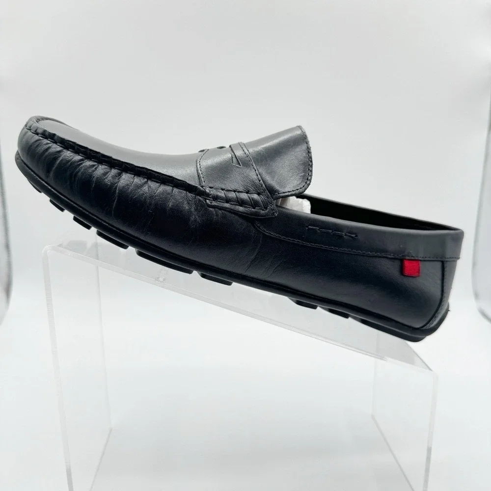Marc Joseph Mens Nebraska Black Leather Penny Loafers MJNY6121 Size 8.5